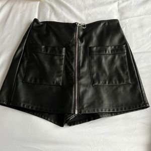 Black pleather skort